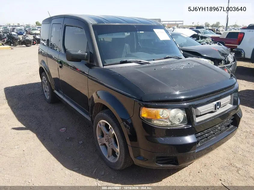 HONDA ELEMENT 2007, VIN 5J6YH18967L003640