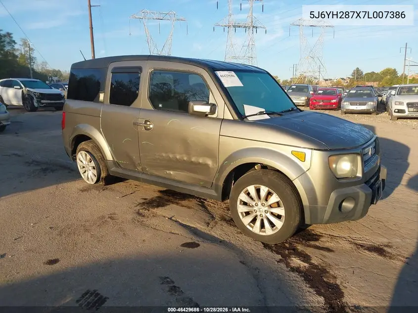 HONDA ELEMENT 2007, VIN 5J6YH287X7L007386