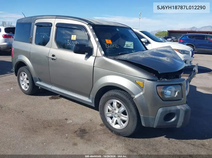 HONDA ELEMENT 2007, VIN 5J6YH18787L012290