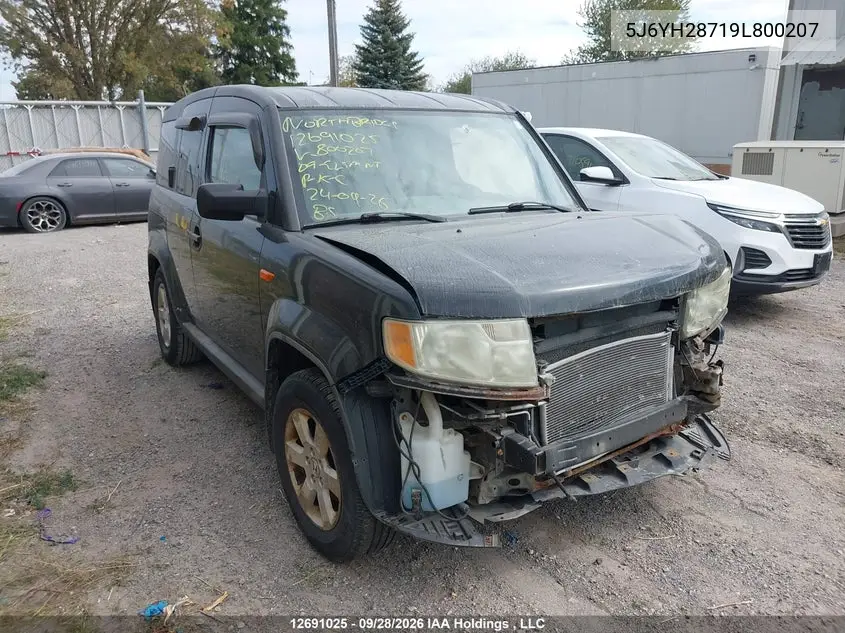 HONDA ELEMENT 2009, VIN 5J6YH28719L800207