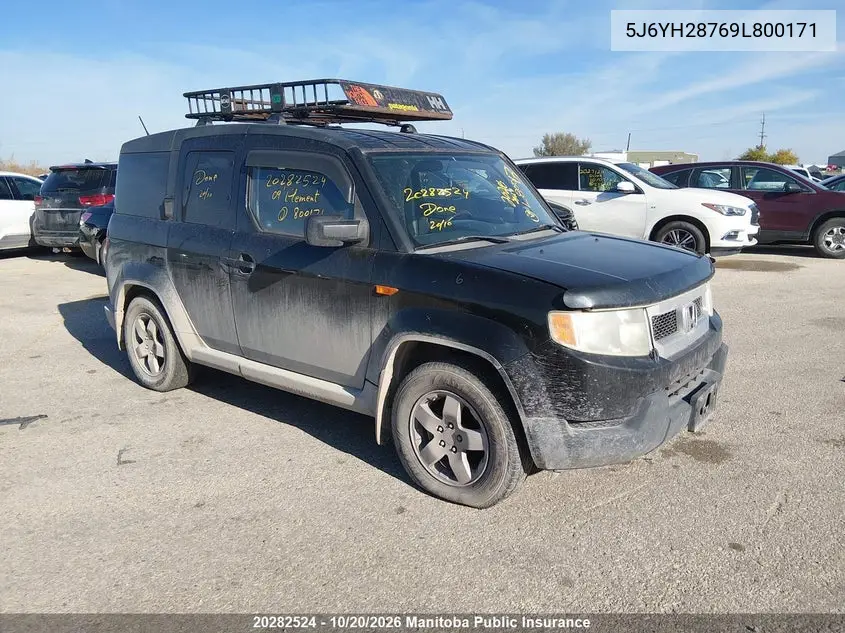 HONDA ELEMENT 2009, VIN 5J6YH28769L800171