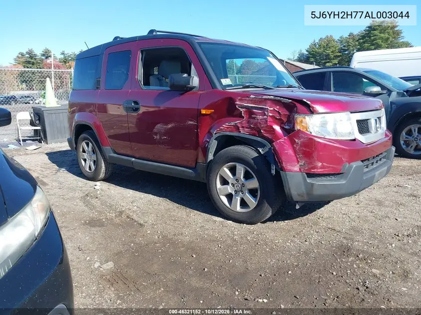 HONDA ELEMENT 2010, VIN 5J6YH2H77AL003044