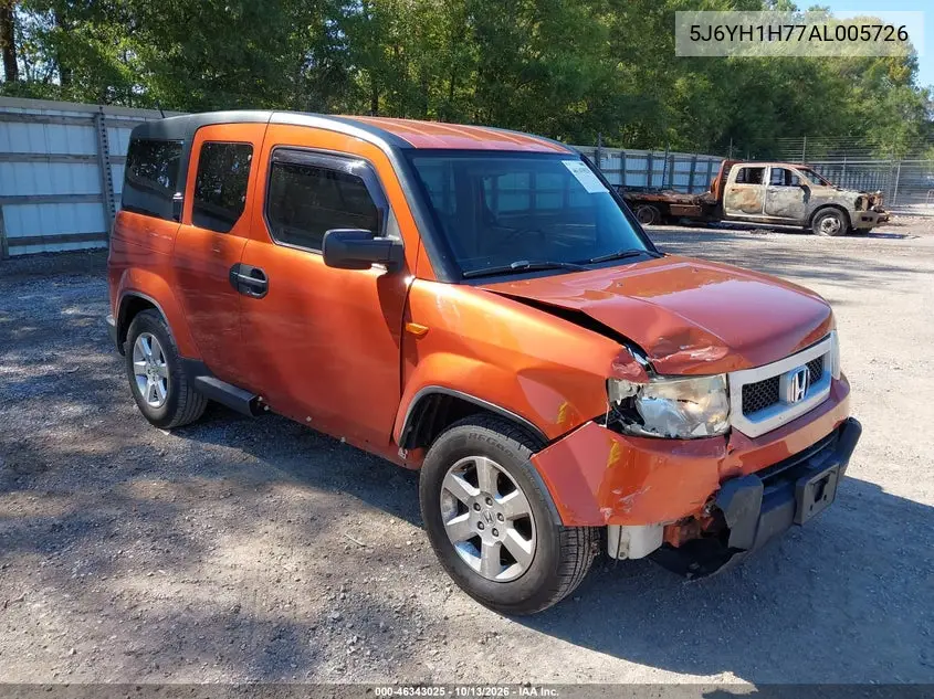 HONDA ELEMENT 2010, VIN 5J6YH1H77AL005726