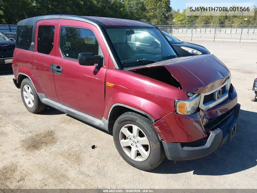 HONDA ELEMENT 2011, VIN 5J6YH1H70BL001566