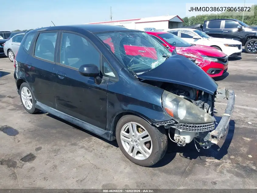 HONDA FIT 2007, VIN JHMGD38637S065872