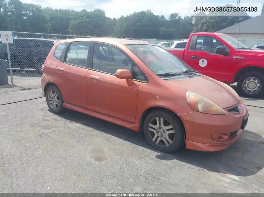 HONDA FIT 2007, VIN JHMGD38657S055408