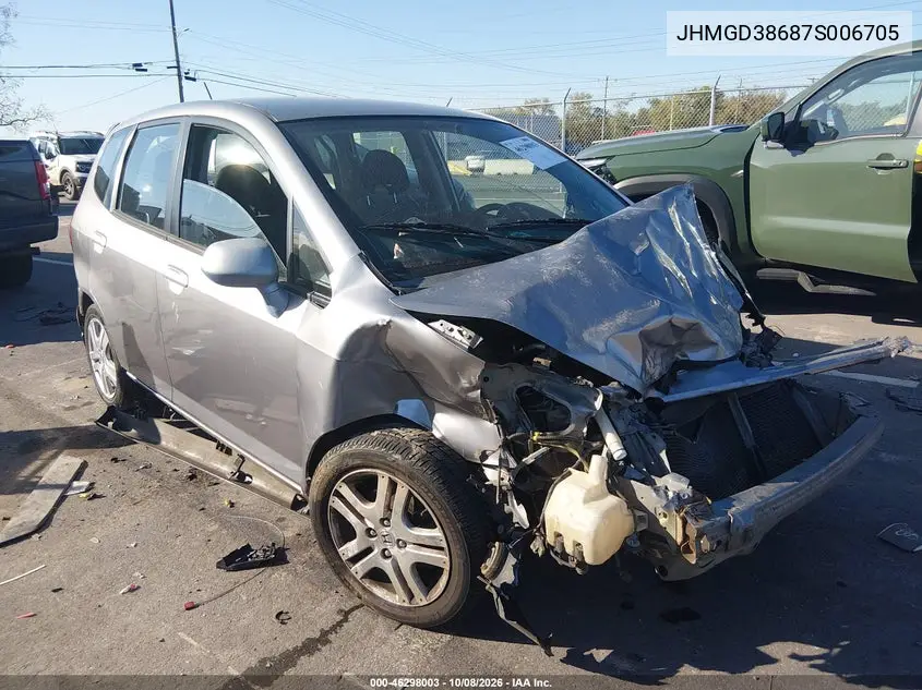 HONDA FIT 2007, VIN JHMGD38687S006705