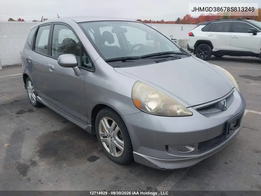 HONDA FIT 2008, VIN JHMGD38678S813248