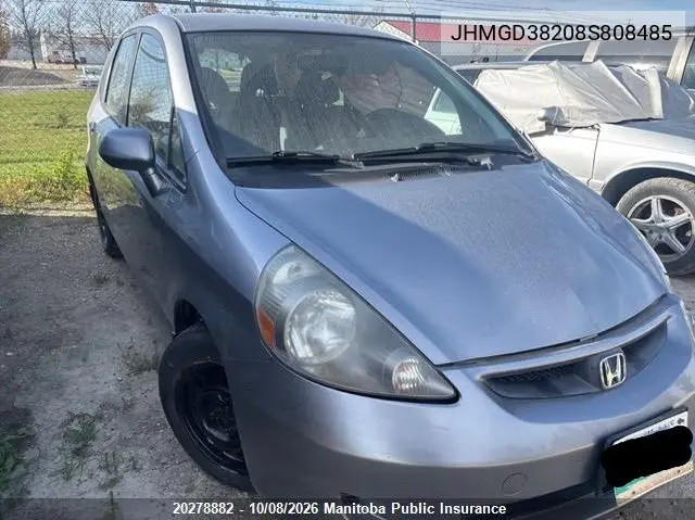 HONDA FIT 2008, VIN JHMGD38208S808485