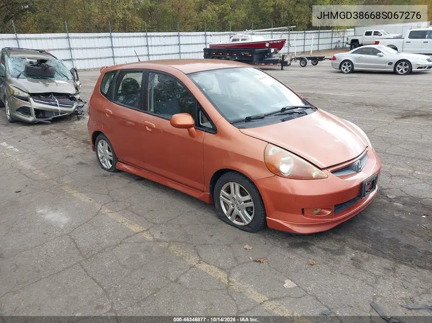 HONDA FIT 2008, VIN JHMGD38668S067276