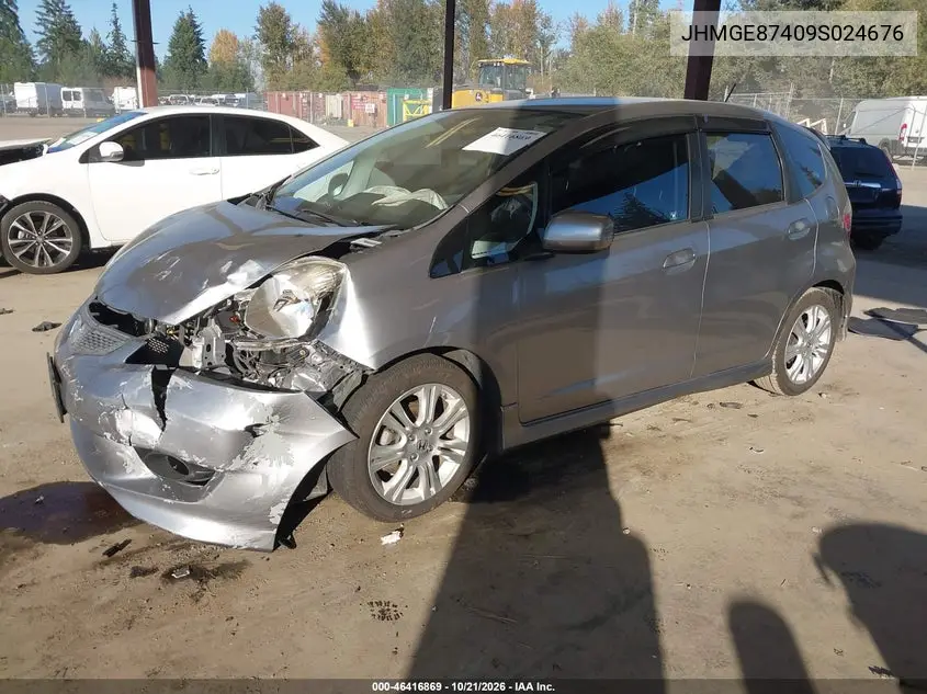 2009 HONDA FIT VIN JHMGE87409S024676 — фото 2