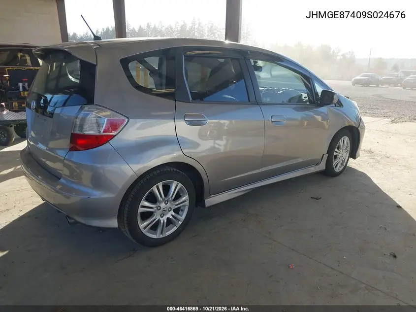 2009 HONDA FIT VIN JHMGE87409S024676 — фото 4