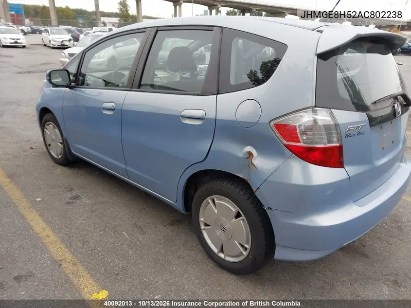 2010 HONDA FIT VIN JHMGE8H52AC802238 — фото 3