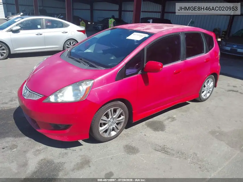 2010 HONDA FIT VIN JHMGE8H46AC020953 — фото 2