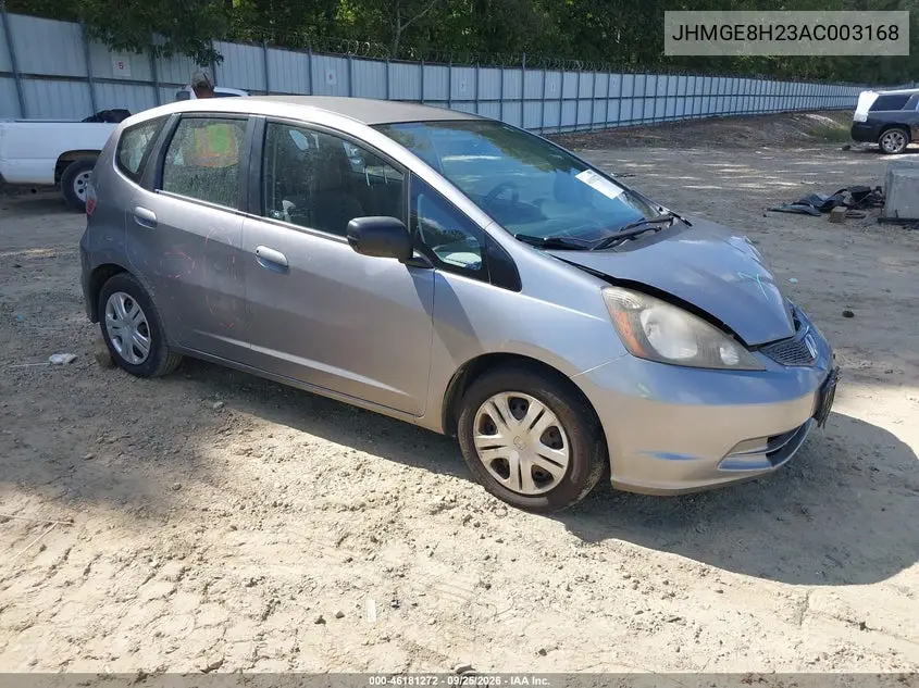 HONDA FIT 2010, VIN JHMGE8H23AC003168