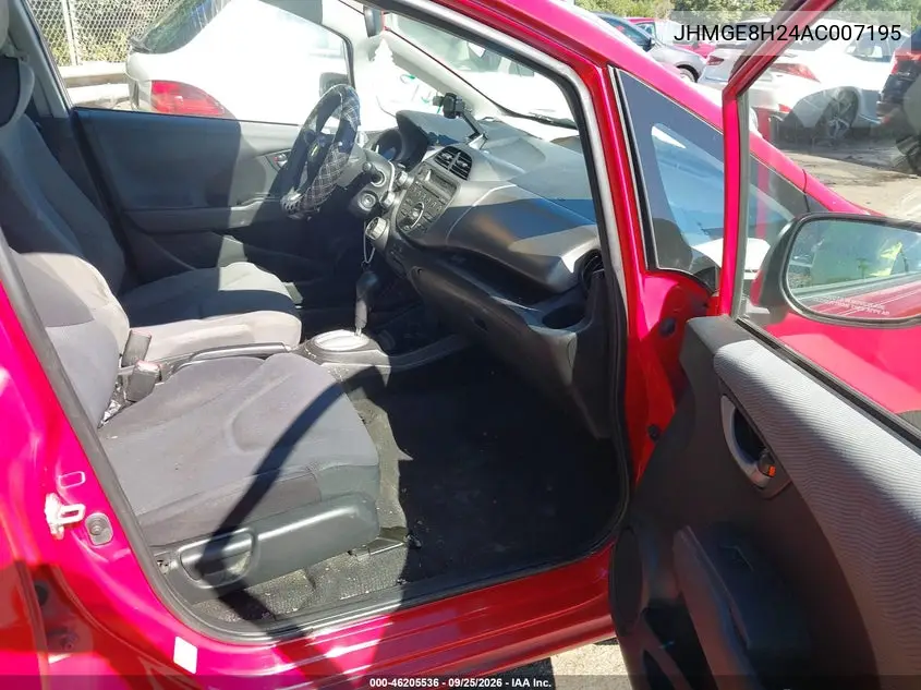 2010 HONDA FIT VIN JHMGE8H24AC007195 — фото 5