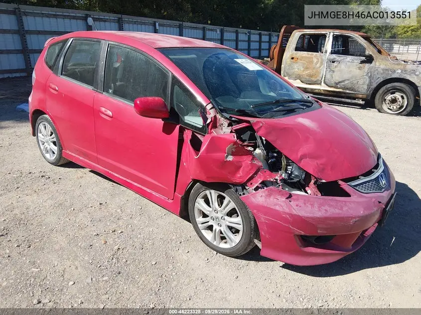 HONDA FIT 2010, VIN JHMGE8H46AC013551