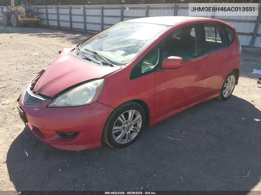 2010 HONDA FIT VIN JHMGE8H46AC013551 — фото 2