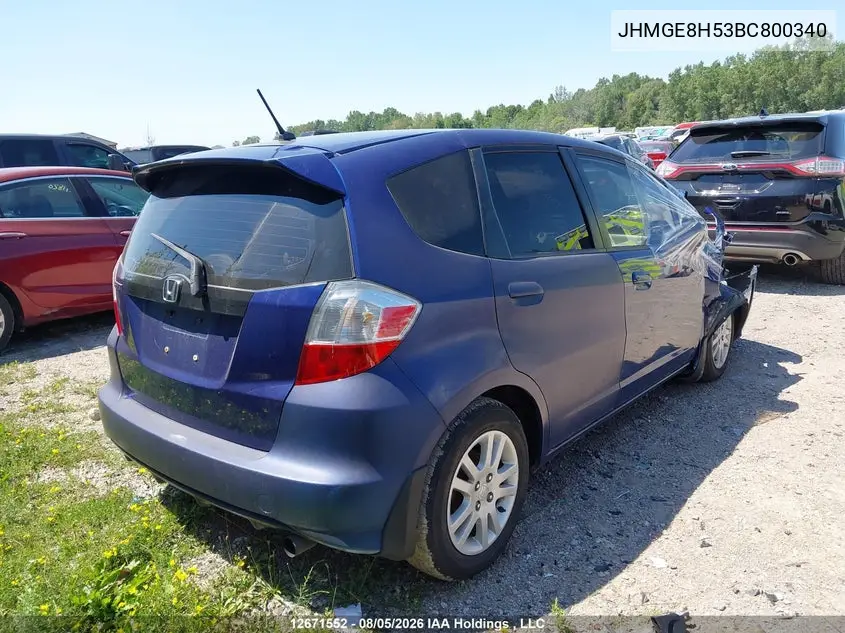 2011 HONDA FIT VIN JHMGE8H53BC800340 — фото 4