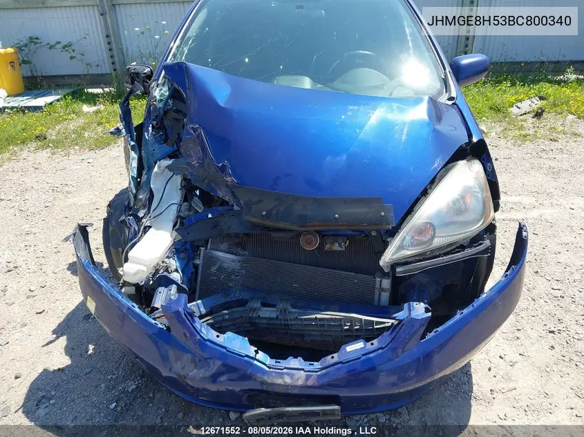 2011 HONDA FIT VIN JHMGE8H53BC800340 — фото 6