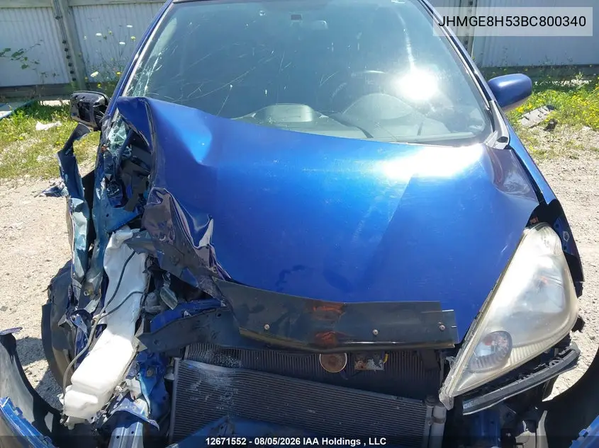 2011 HONDA FIT VIN JHMGE8H53BC800340 — фото 9