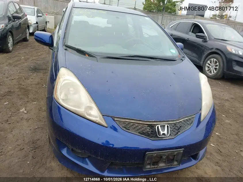 2011 HONDA FIT VIN JHMGE8G74BC801712 — фото 12