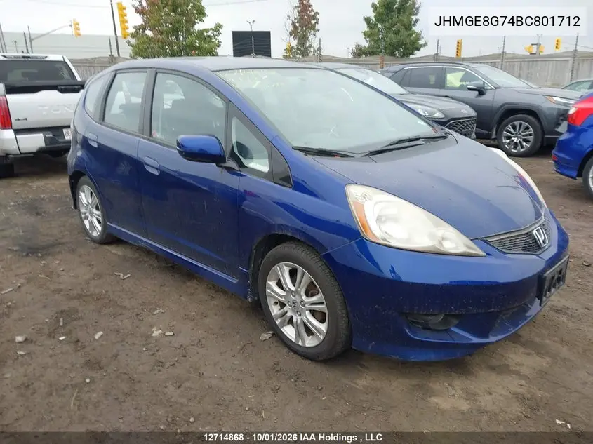 2011 HONDA FIT VIN JHMGE8G74BC801712 — фото 13
