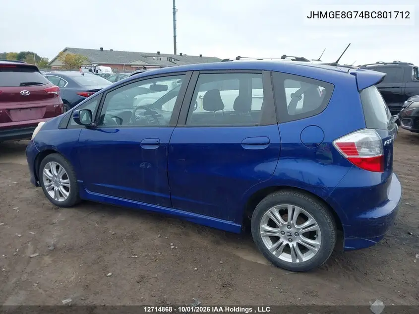 2011 HONDA FIT VIN JHMGE8G74BC801712 — фото 14