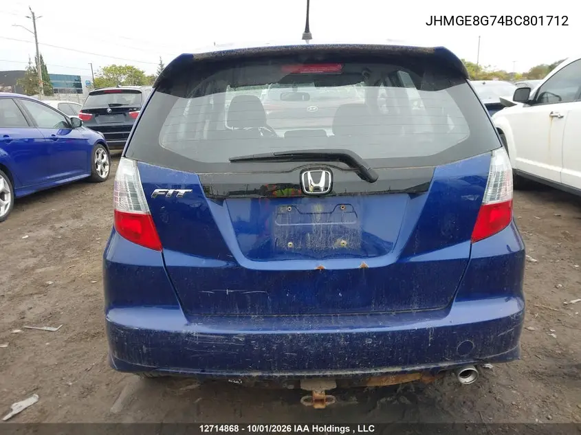 2011 HONDA FIT VIN JHMGE8G74BC801712 — фото 16