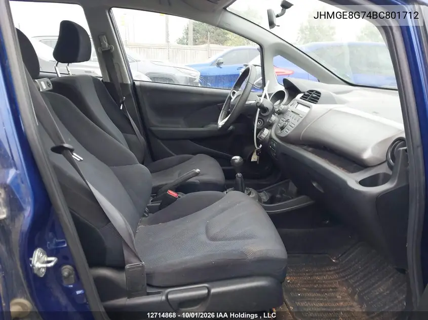 2011 HONDA FIT VIN JHMGE8G74BC801712 — фото 5