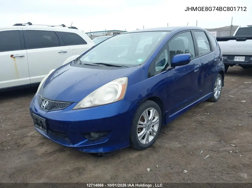 2011 HONDA FIT VIN JHMGE8G74BC801712 — фото 6