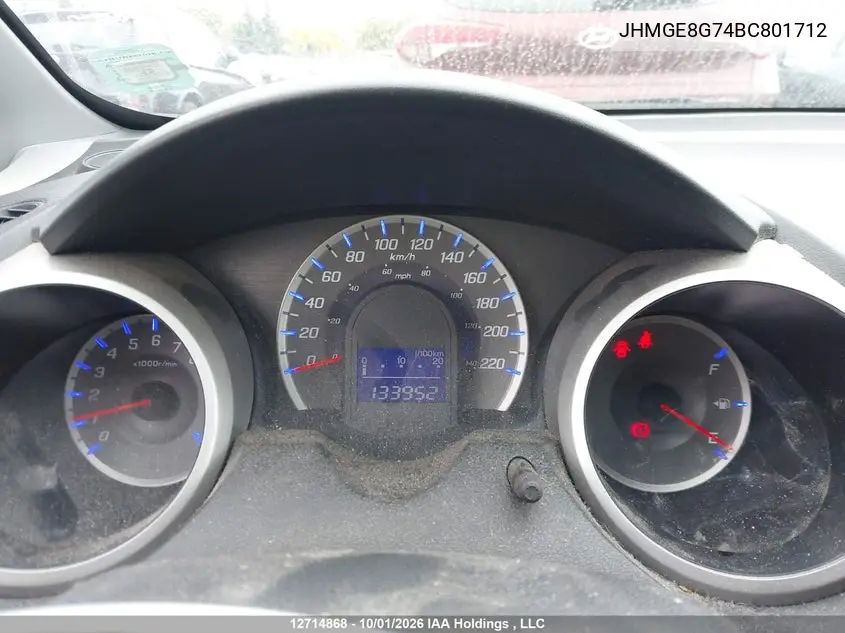 2011 HONDA FIT VIN JHMGE8G74BC801712 — фото 7