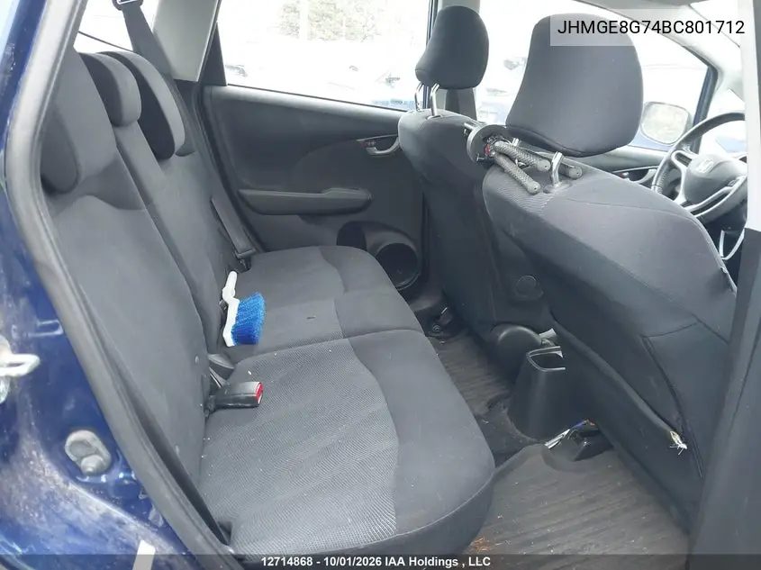 2011 HONDA FIT VIN JHMGE8G74BC801712 — фото 8