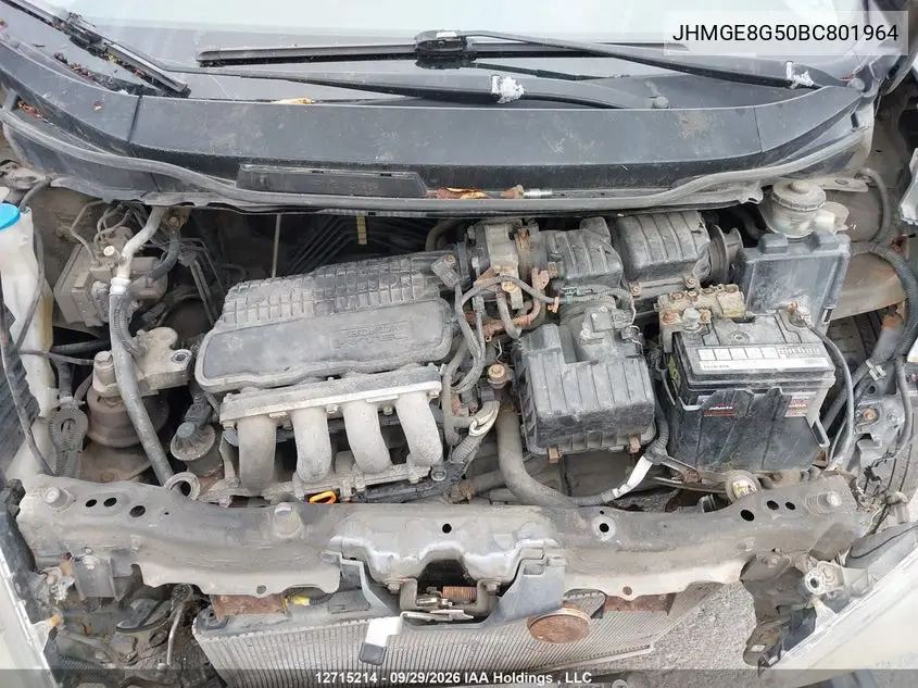 2011 HONDA FIT VIN JHMGE8G50BC801964 — фото 10