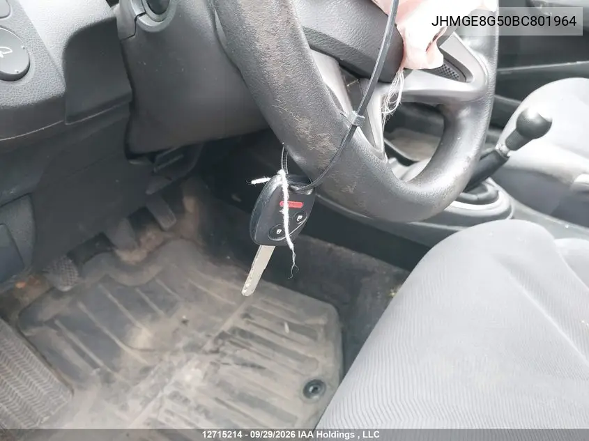 2011 HONDA FIT VIN JHMGE8G50BC801964 — фото 11