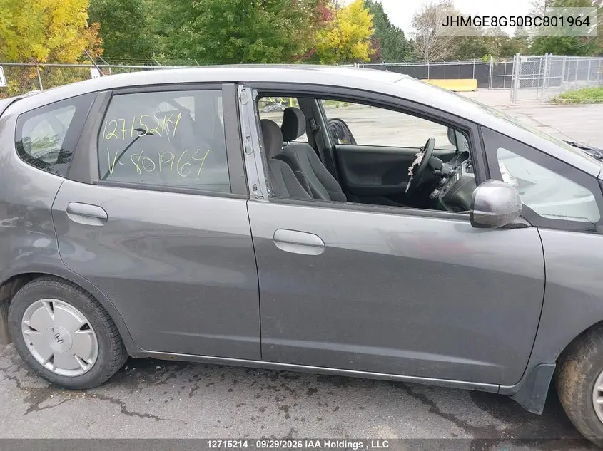 2011 HONDA FIT VIN JHMGE8G50BC801964 — фото 14