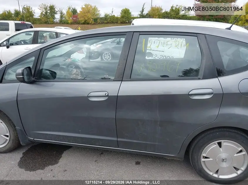 2011 HONDA FIT VIN JHMGE8G50BC801964 — фото 15