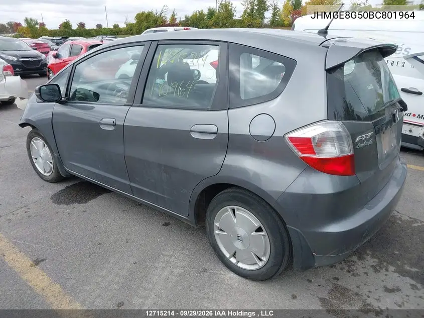 2011 HONDA FIT VIN JHMGE8G50BC801964 — фото 3