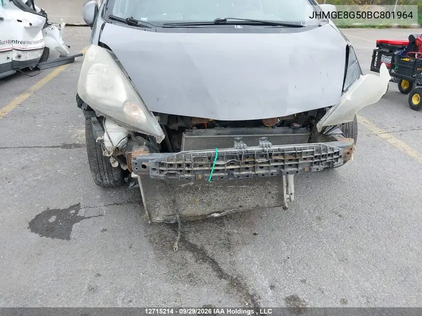 2011 HONDA FIT VIN JHMGE8G50BC801964 — фото 6