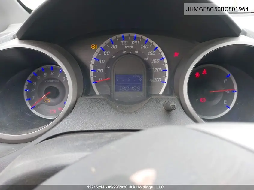 2011 HONDA FIT VIN JHMGE8G50BC801964 — фото 7
