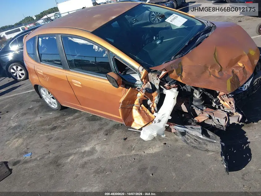 HONDA FIT 2011, VIN JHMGE8H66BC012175