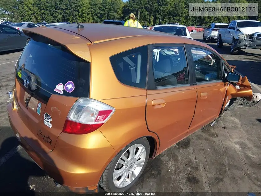 2011 HONDA FIT VIN JHMGE8H66BC012175 — фото 4
