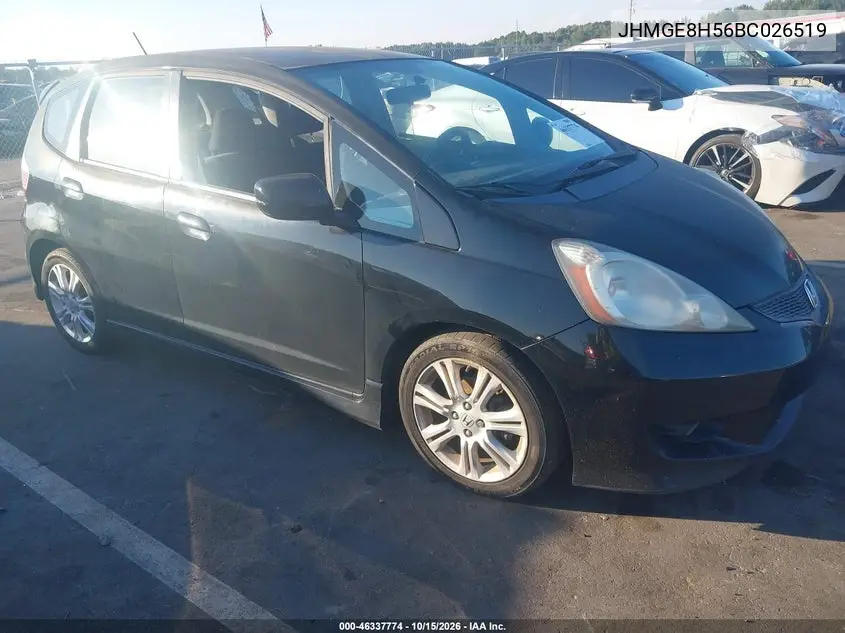HONDA FIT 2011, VIN JHMGE8H56BC026519
