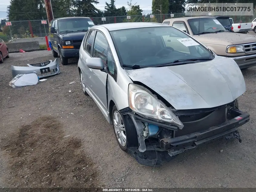 HONDA FIT 2011, VIN JHMGE8H51BC017775