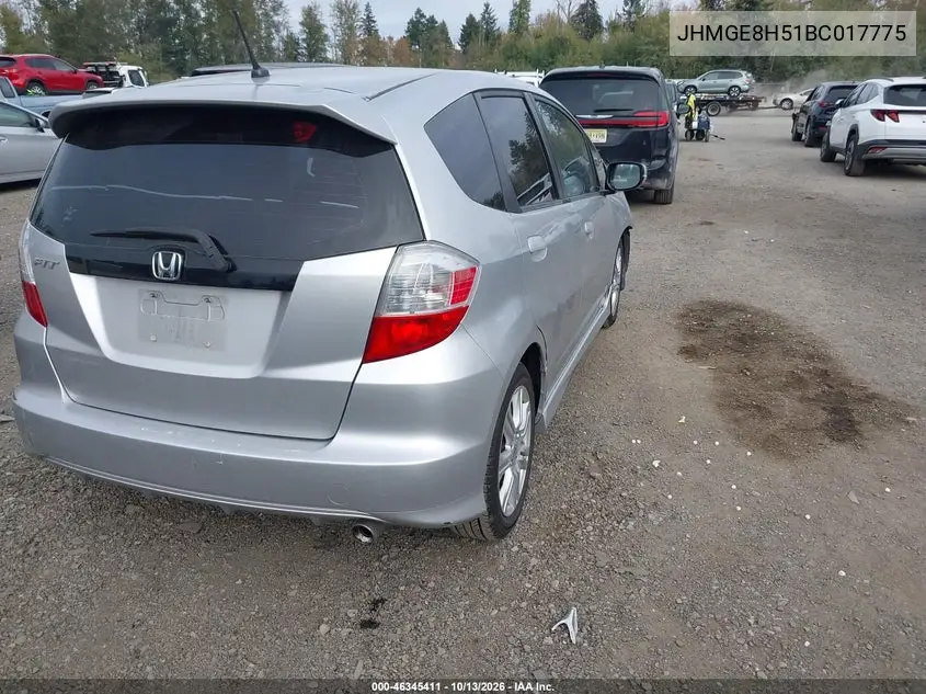 2011 HONDA FIT VIN JHMGE8H51BC017775 — фото 4