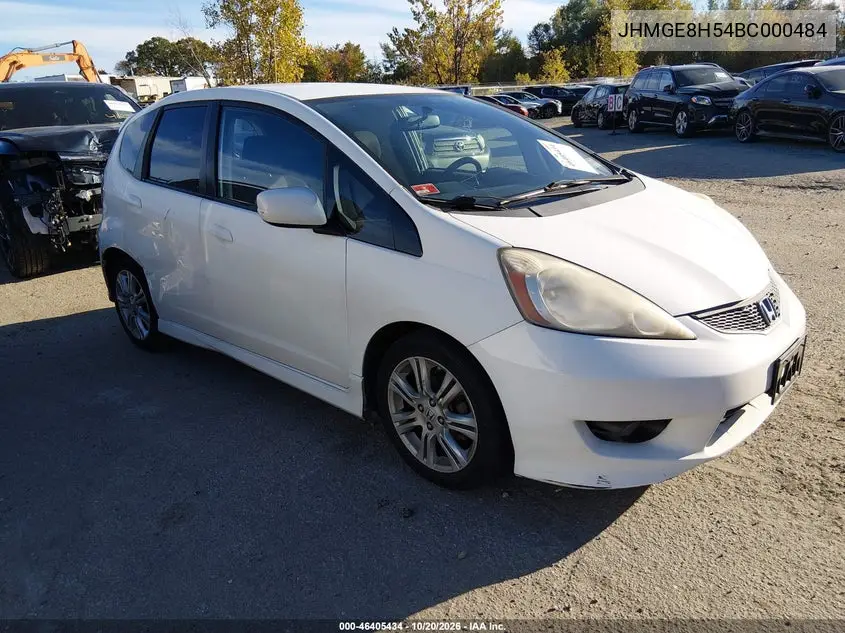 HONDA FIT 2011, VIN JHMGE8H54BC000484