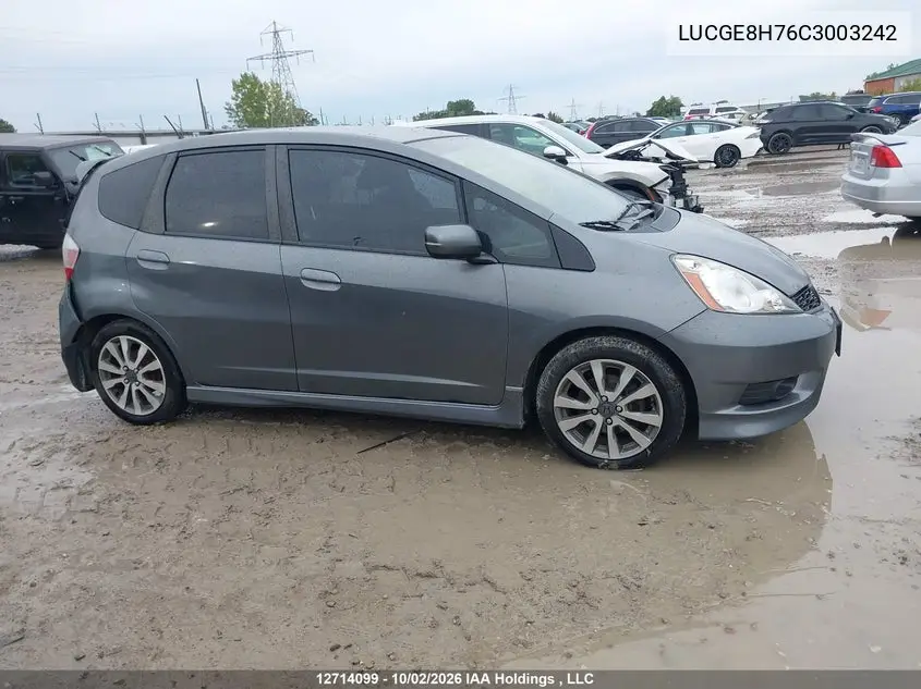 2012 HONDA FIT VIN LUCGE8H76C3003242 — фото 12