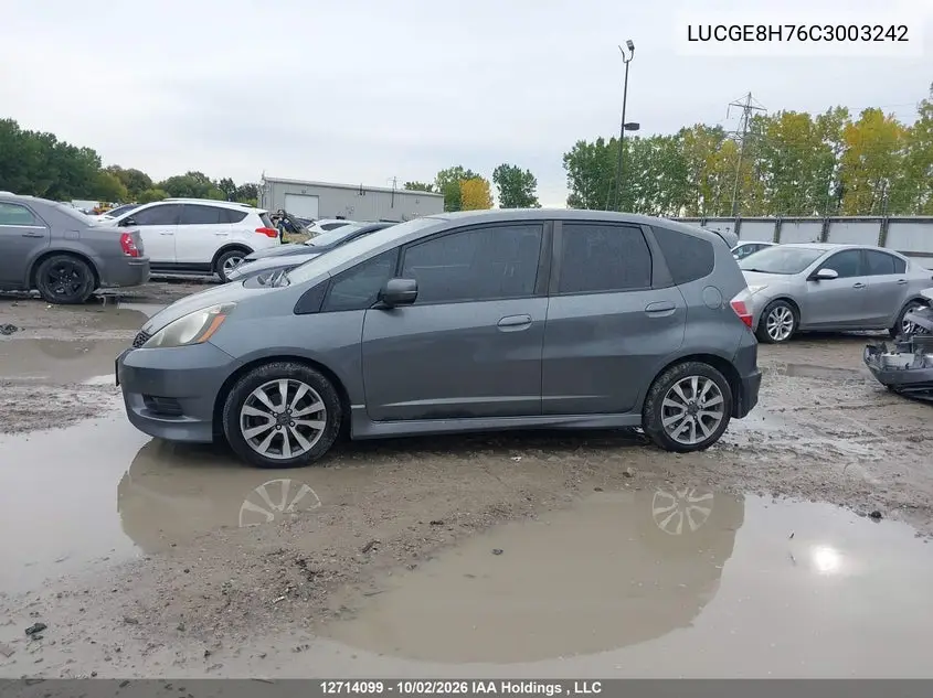2012 HONDA FIT VIN LUCGE8H76C3003242 — фото 13