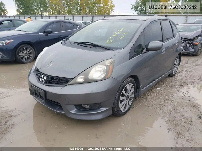 2012 HONDA FIT VIN LUCGE8H76C3003242 — фото 2