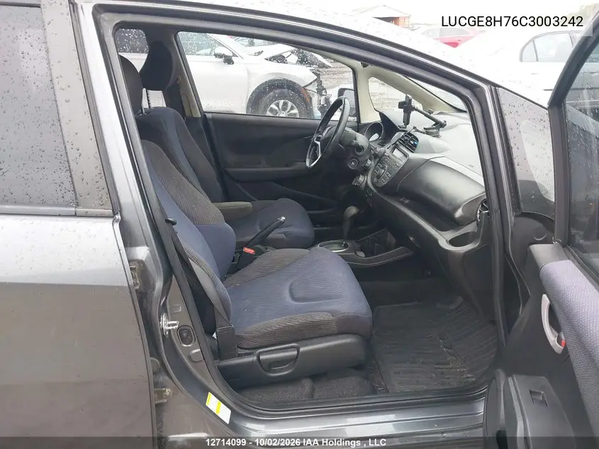 2012 HONDA FIT VIN LUCGE8H76C3003242 — фото 5